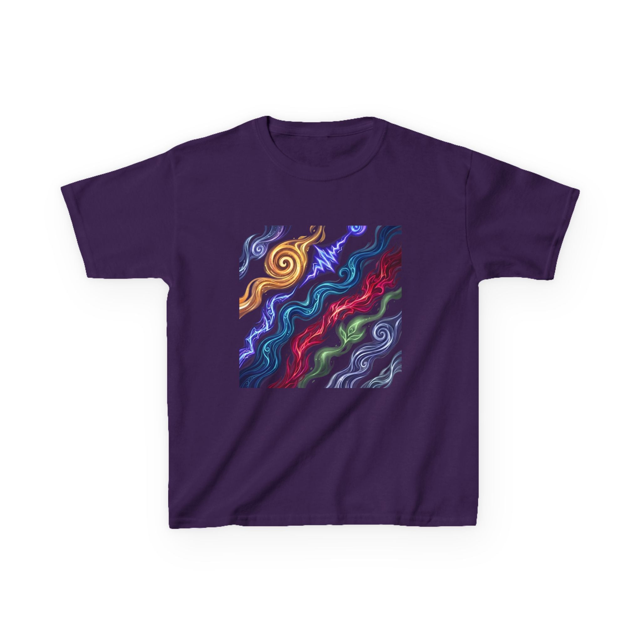 Kids Tee - Vibrant Elemental Magic Energy | Fantasy Glow