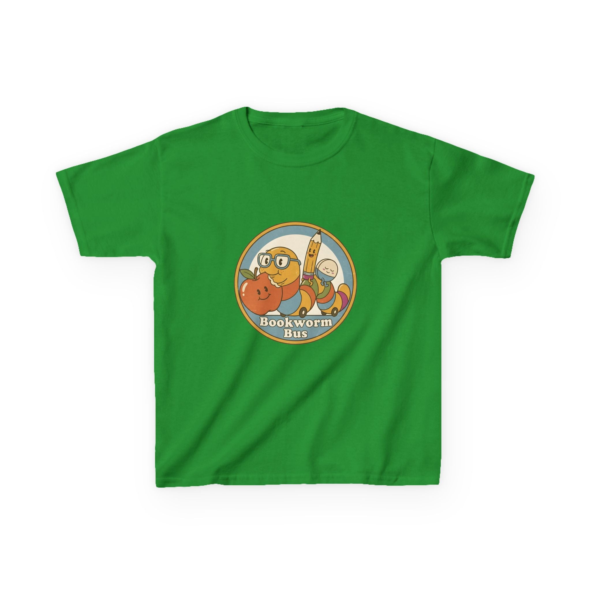 Kids Bookworm T-Shirt - School Bus | Educational Learning