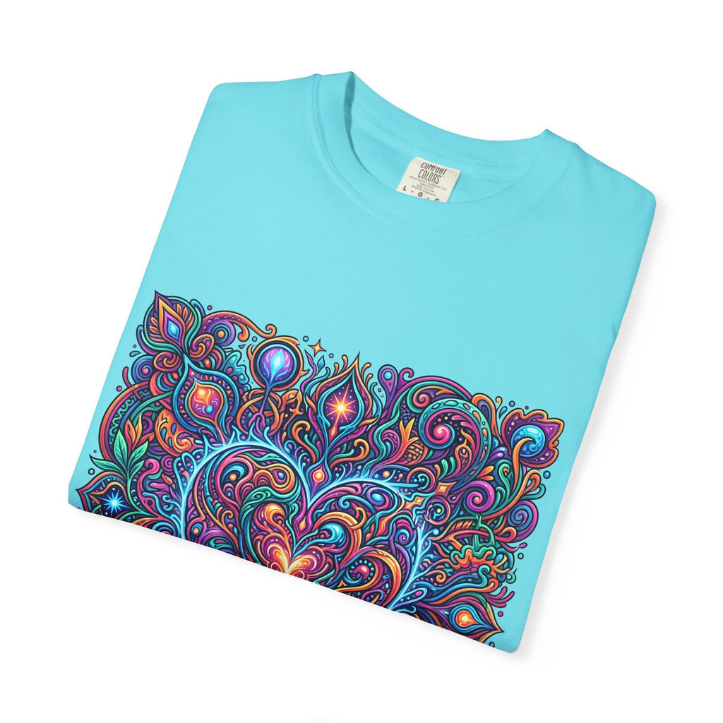 Unisex Garment-Dyed T-shirt - Cosmic Love | Psychedelic Heart Art