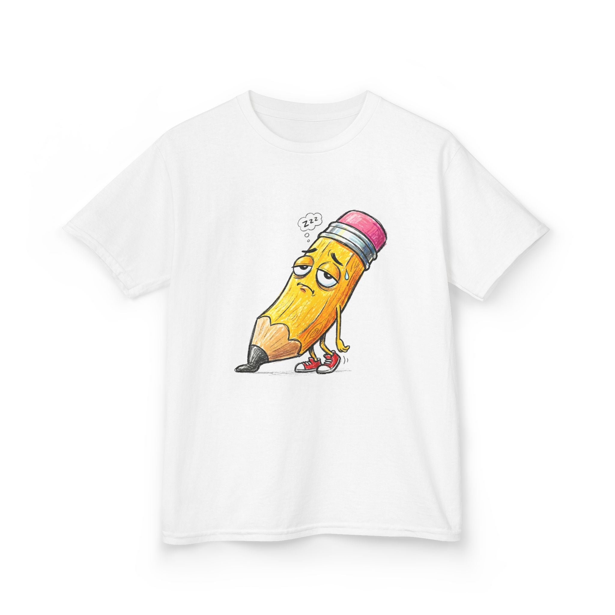 Kids T-Shirt - Tired Pencil Zzz Cartoon | Funny Back to School