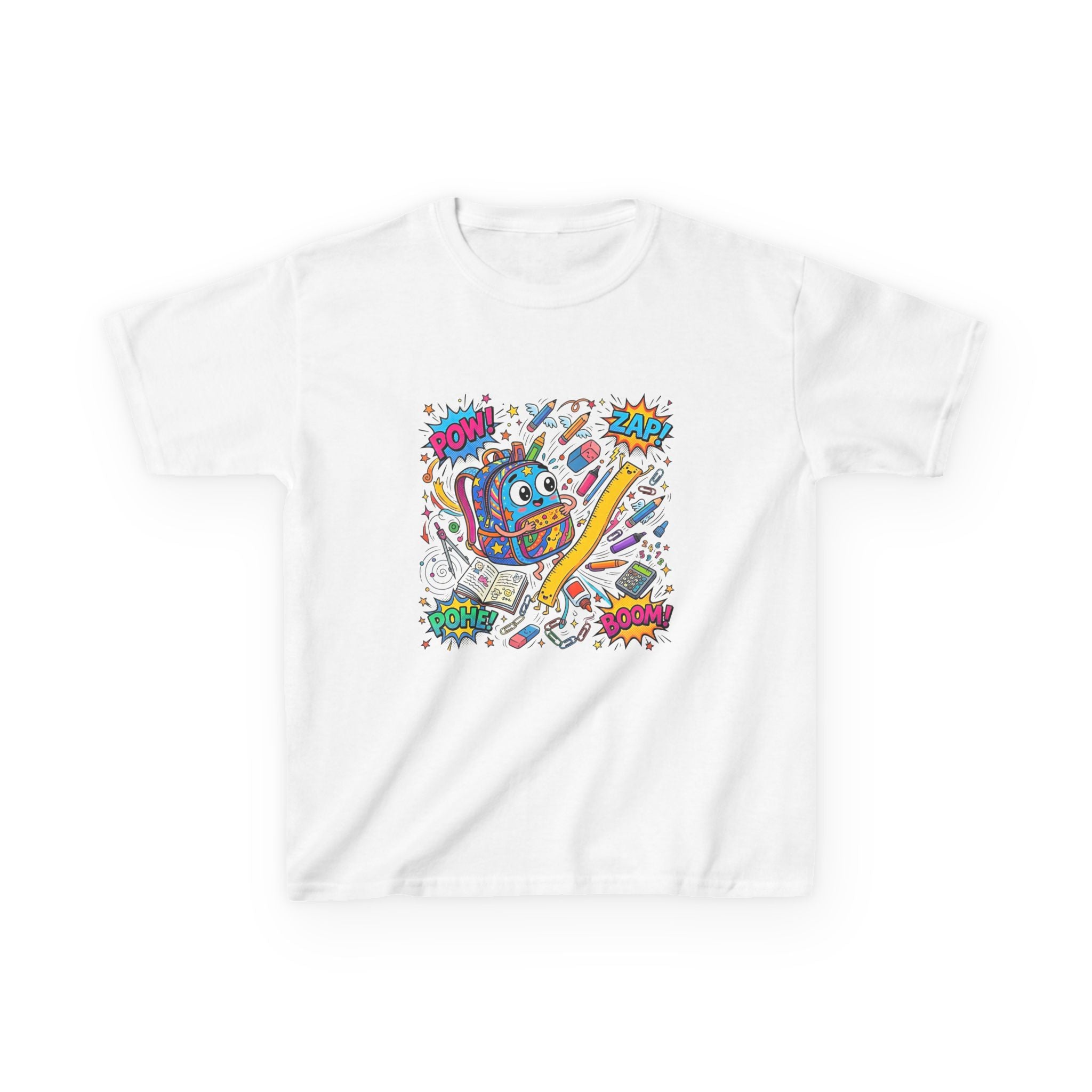 Kids T-Shirt - POW! ZAP! Comic School Supplies | Back to School
