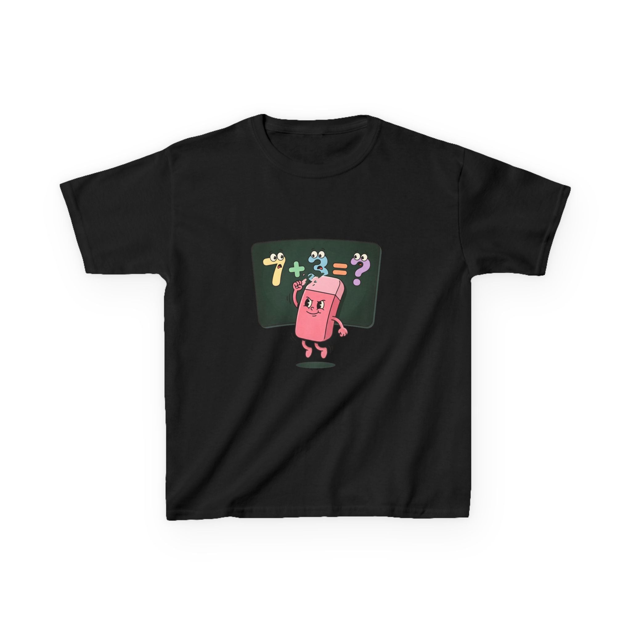 Kids Retro Math Tee - Playful Eraser Addition Problem
