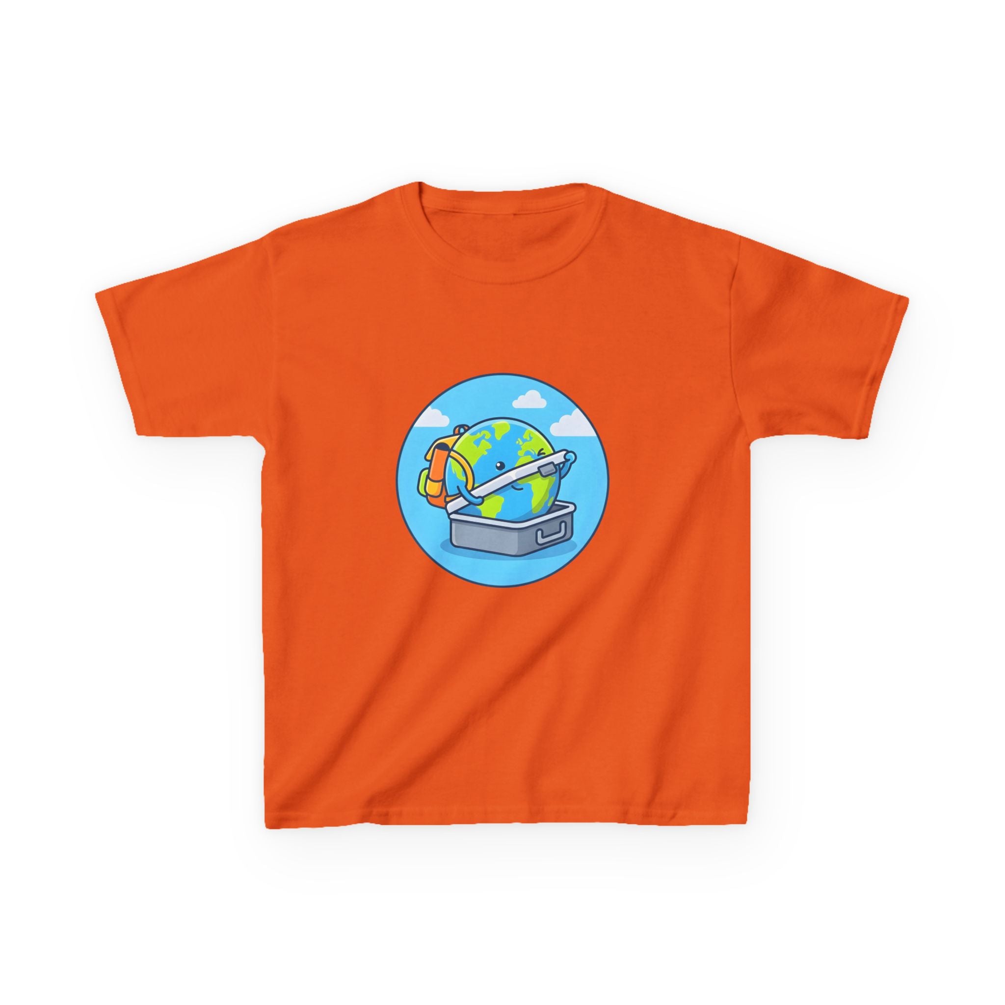 Kids Tee - Cute Earth Travel & School Cartoon Shirt | Adventure