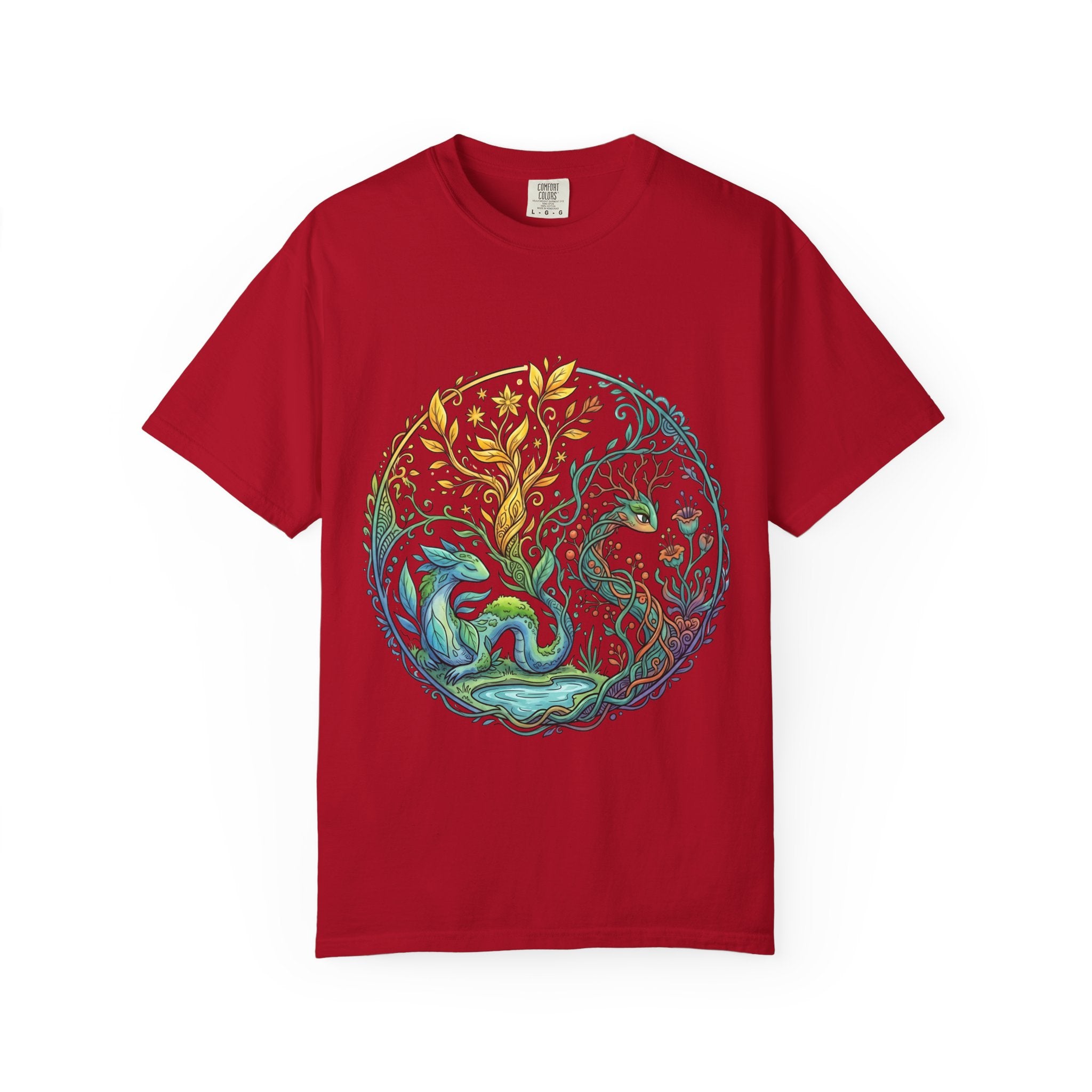 Elemental Dragon Tree T-Shirt - Mystical Nature Art | Comfort Colors