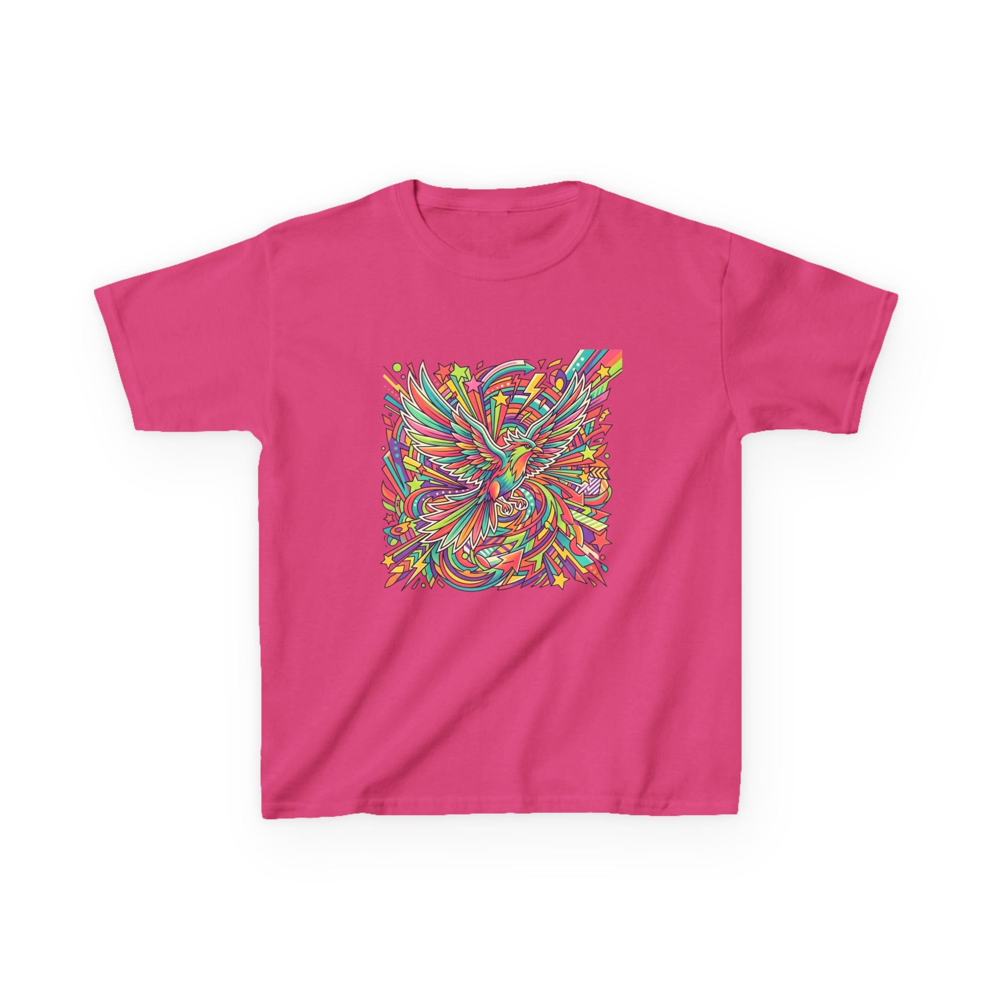 Kids Mythical Phoenix Tee - Energetic Psychedelic Art