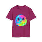 Unisex Kawaii T-Shirt - Happy Rainbow Blob Character Tee