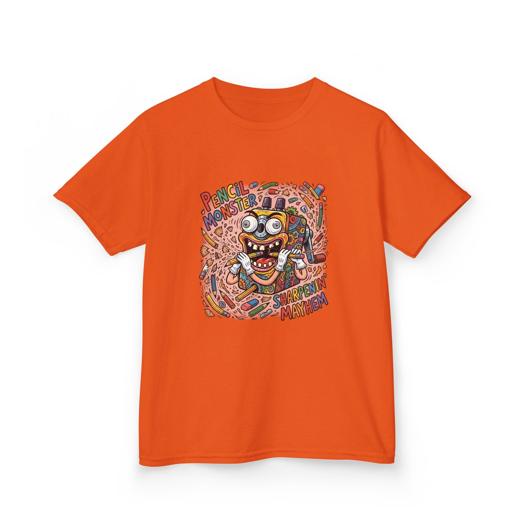 Kids Tee - Pencil Monster "Sharpenin' Mayhem" Cartoon | School