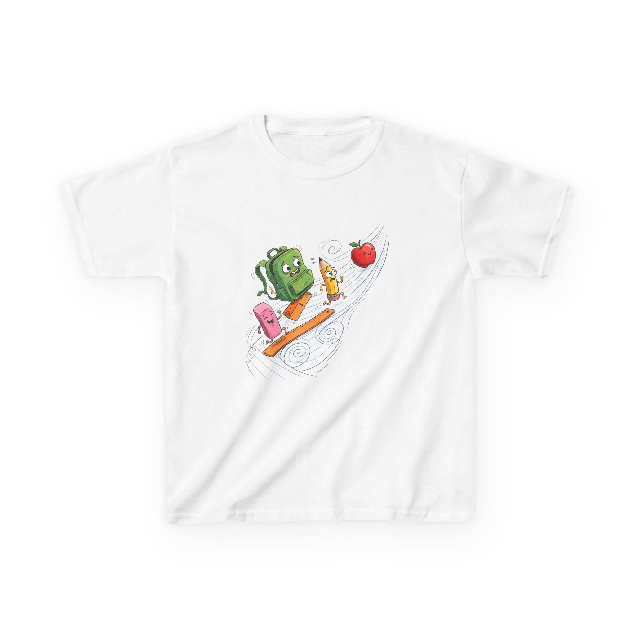 Kids Cartoon School Supplies T-Shirt - Back to School Chaos | 2026