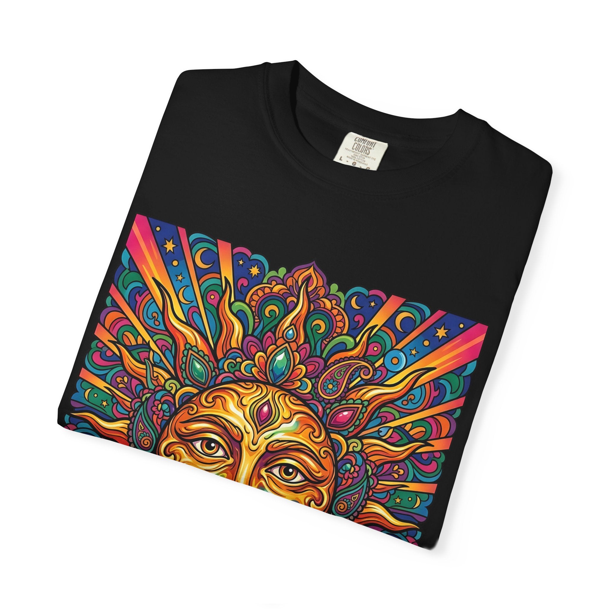 Unisex T-shirt - Psychedelic Sun Boho | Comfort Colors Garment-Dyed