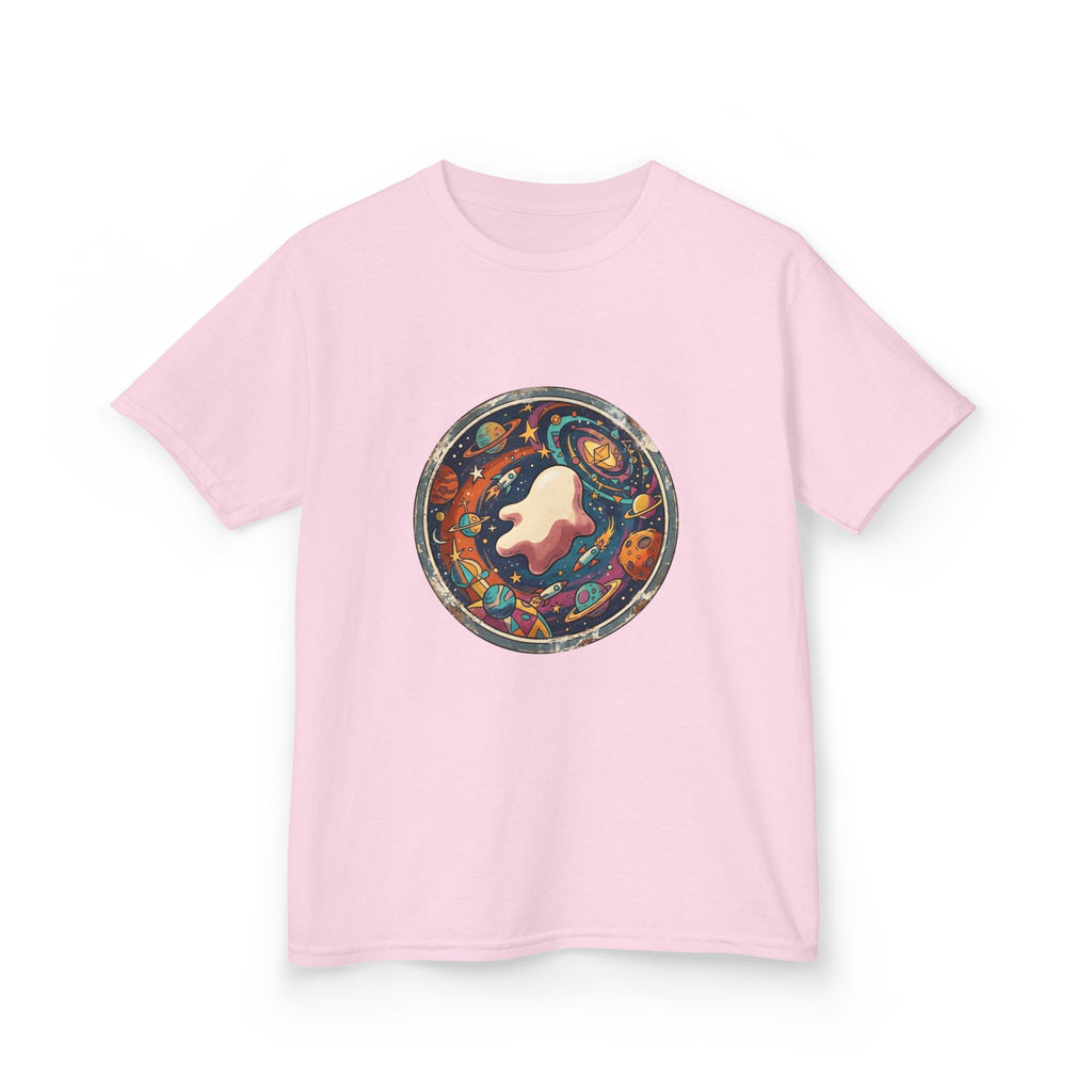Kids T-Shirt - Whimsical Space Ghost & Planets | Retro Adventure