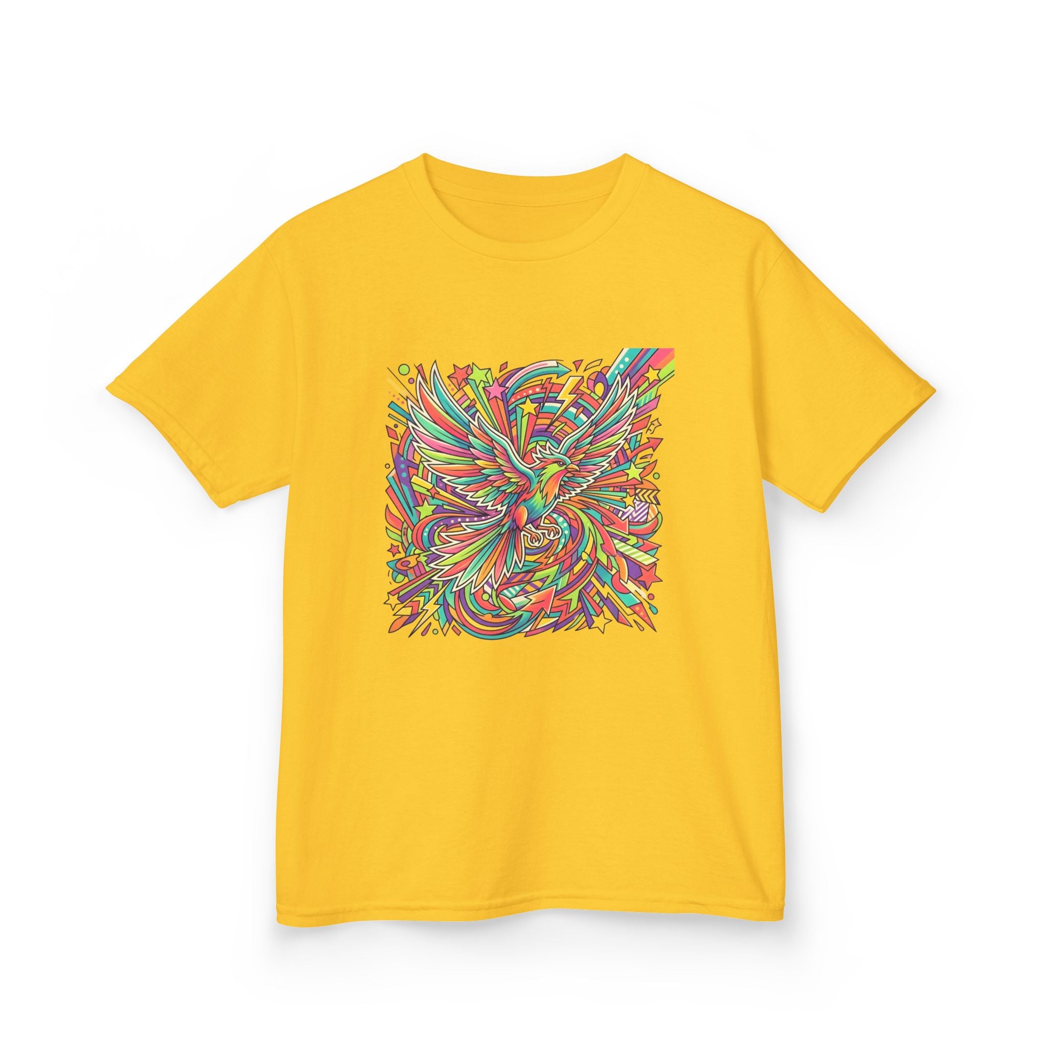 Kids Mythical Phoenix Tee - Energetic Psychedelic Art