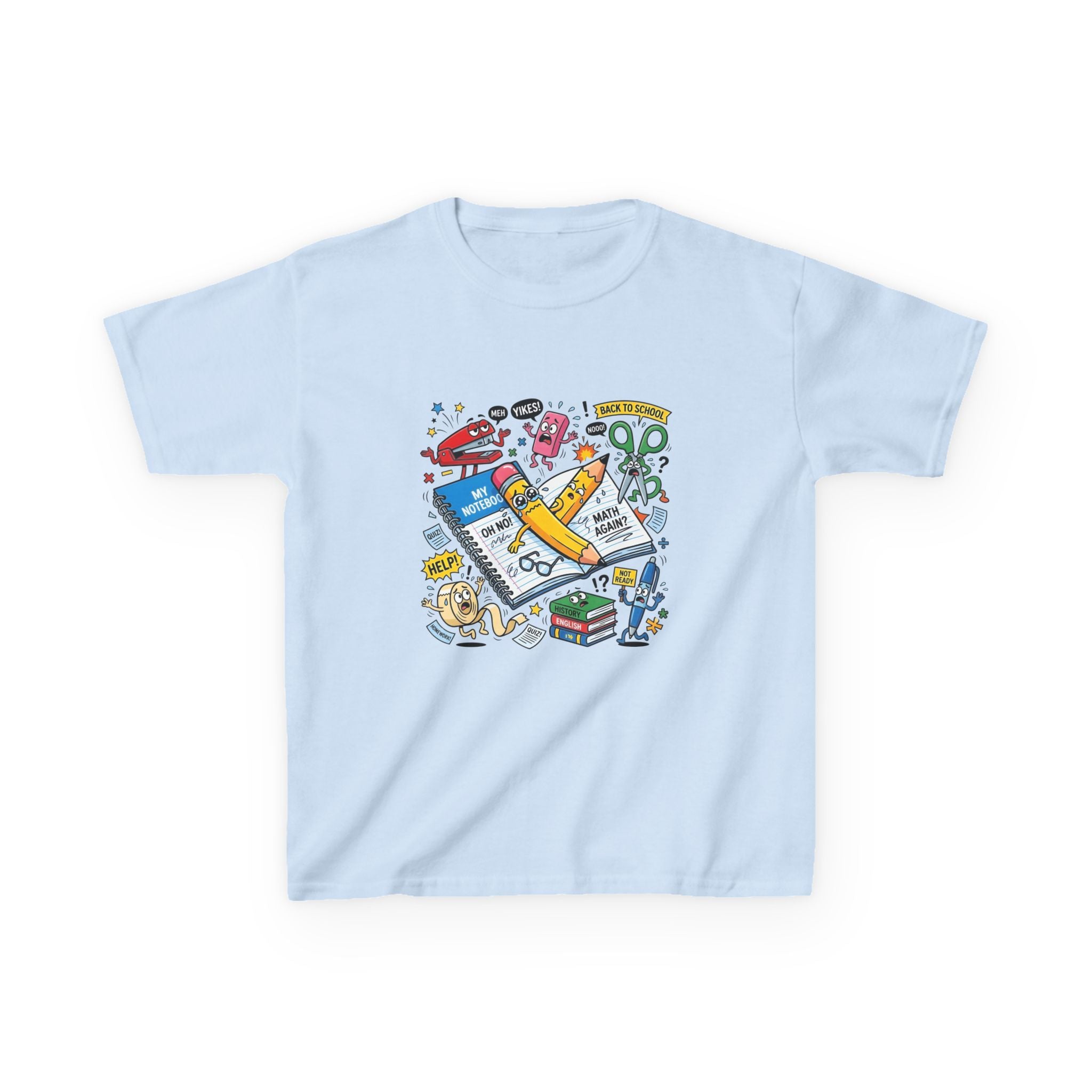 Kids Tee - Back to School Anxiety MEH YIKES! Funny Student