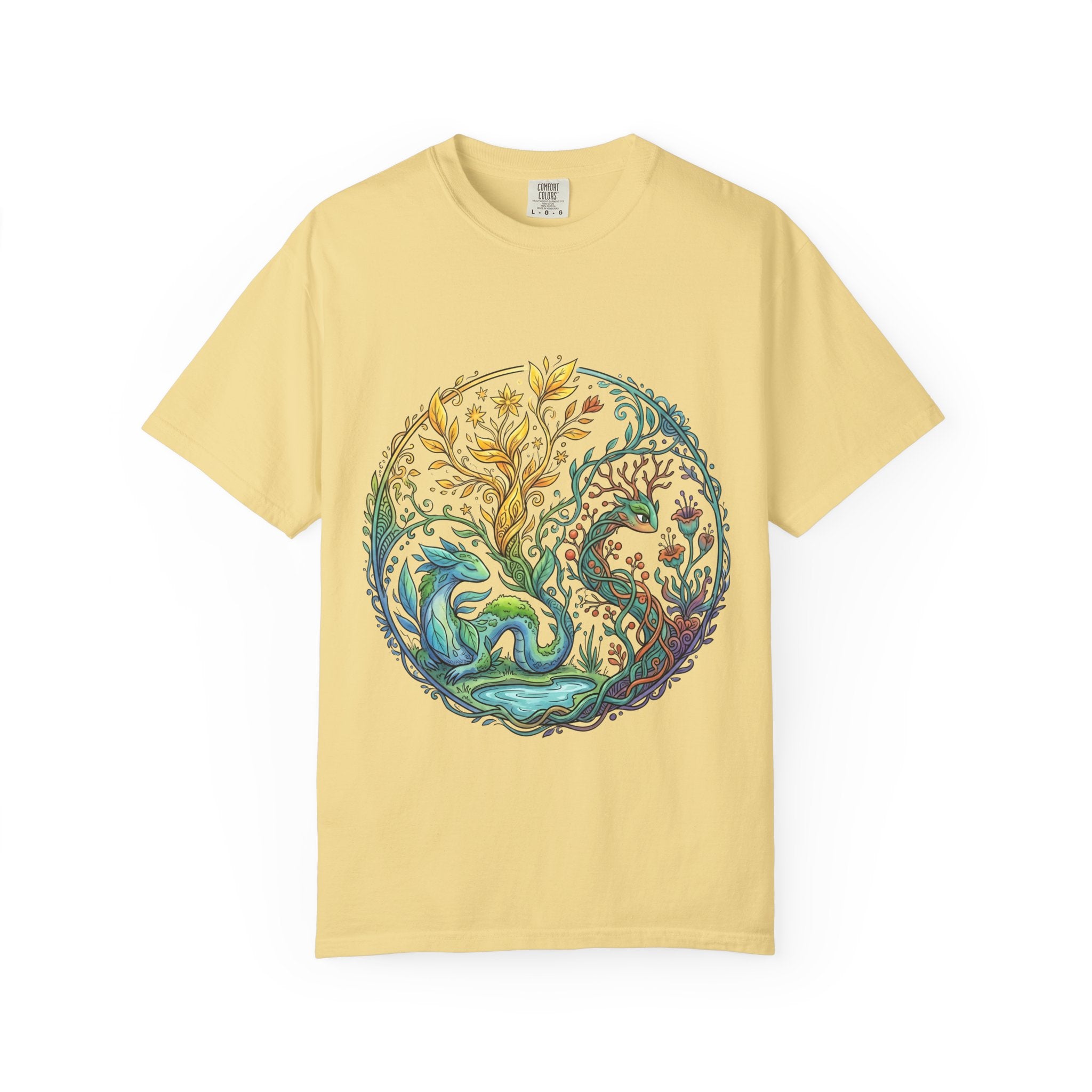 Elemental Dragon Tree T-Shirt - Mystical Nature Art | Comfort Colors