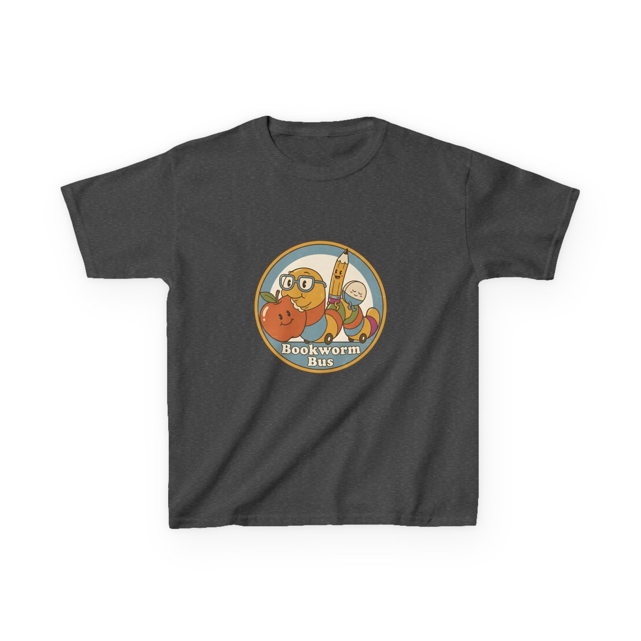 Kids Bookworm T-Shirt - School Bus | Educational Learning