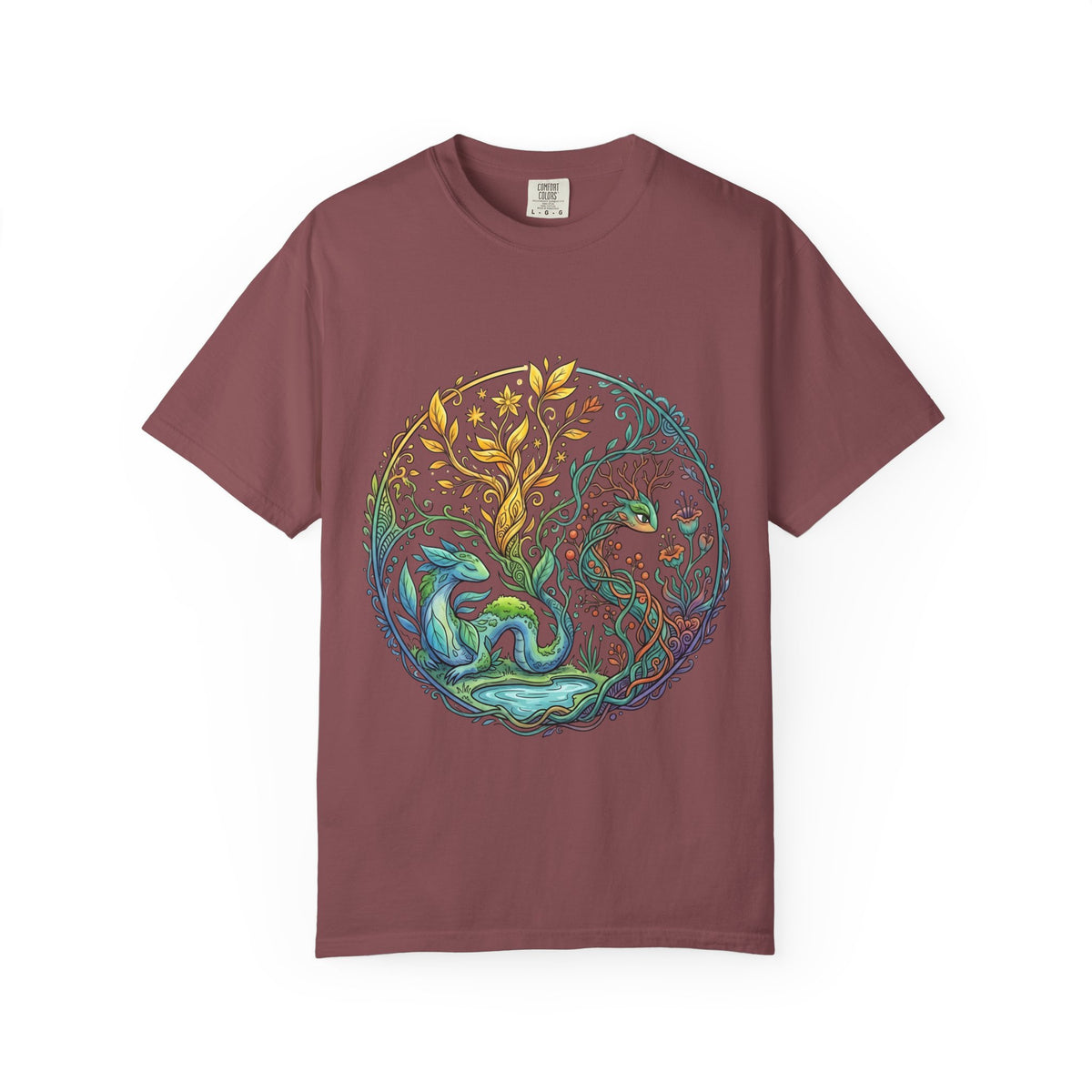 Elemental Dragon Tree T-Shirt - Mystical Nature Art | Comfort Colors