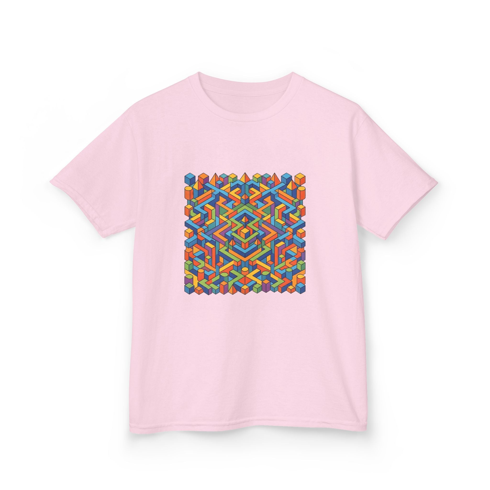 Kids T-Shirt - Colorful Isometric Optical Illusion Maze