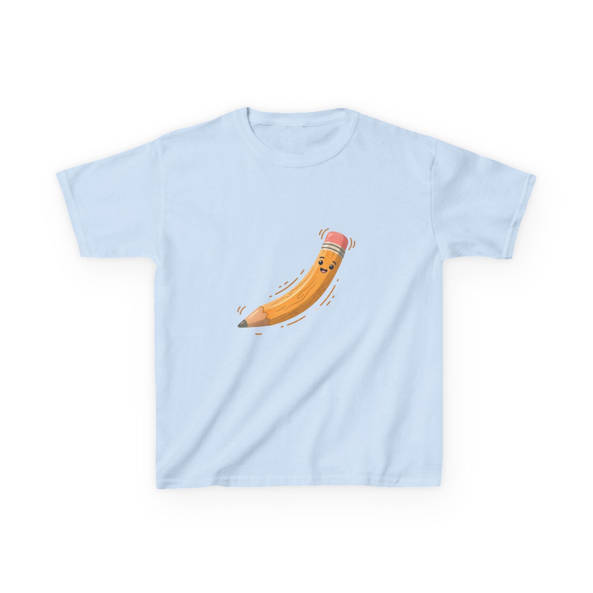 Kids Heavy Cotton Tee - Happy Animated Pencil School Supply | Back to