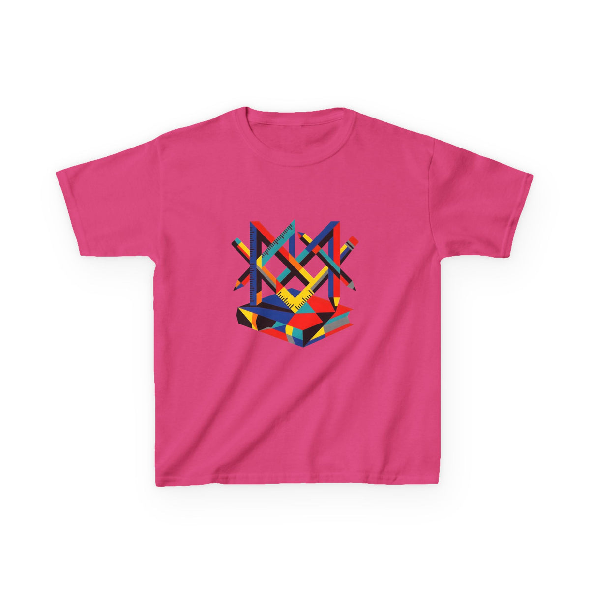 Kids Tee - Bauhaus Geometric Design Tools Graphic | Primary Colors