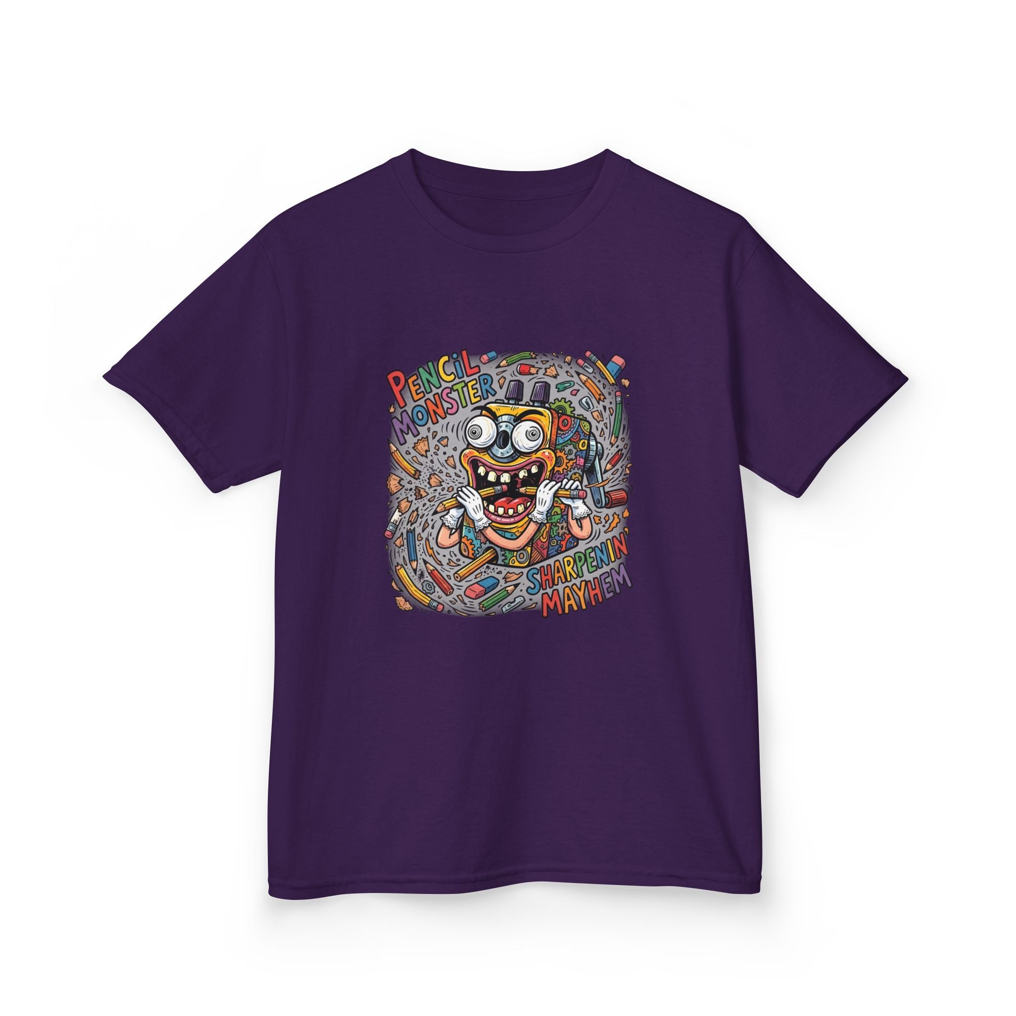 Kids Tee - Pencil Monster "Sharpenin' Mayhem" Cartoon | School