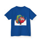 Kids Tee - Adventurous Apple Character Hiking T-Shirt