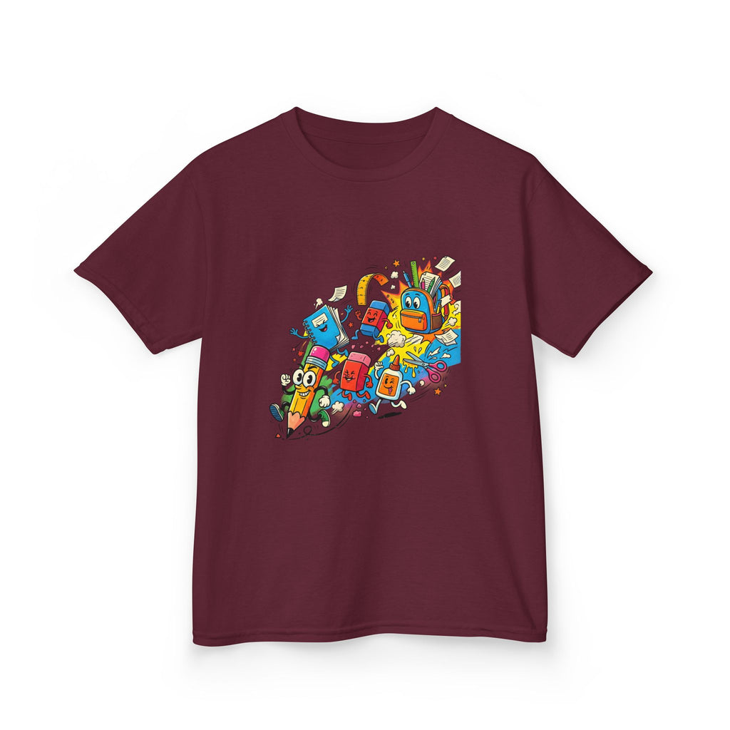 Kids Back to School 2026 Tee - Cartoon School Supplies