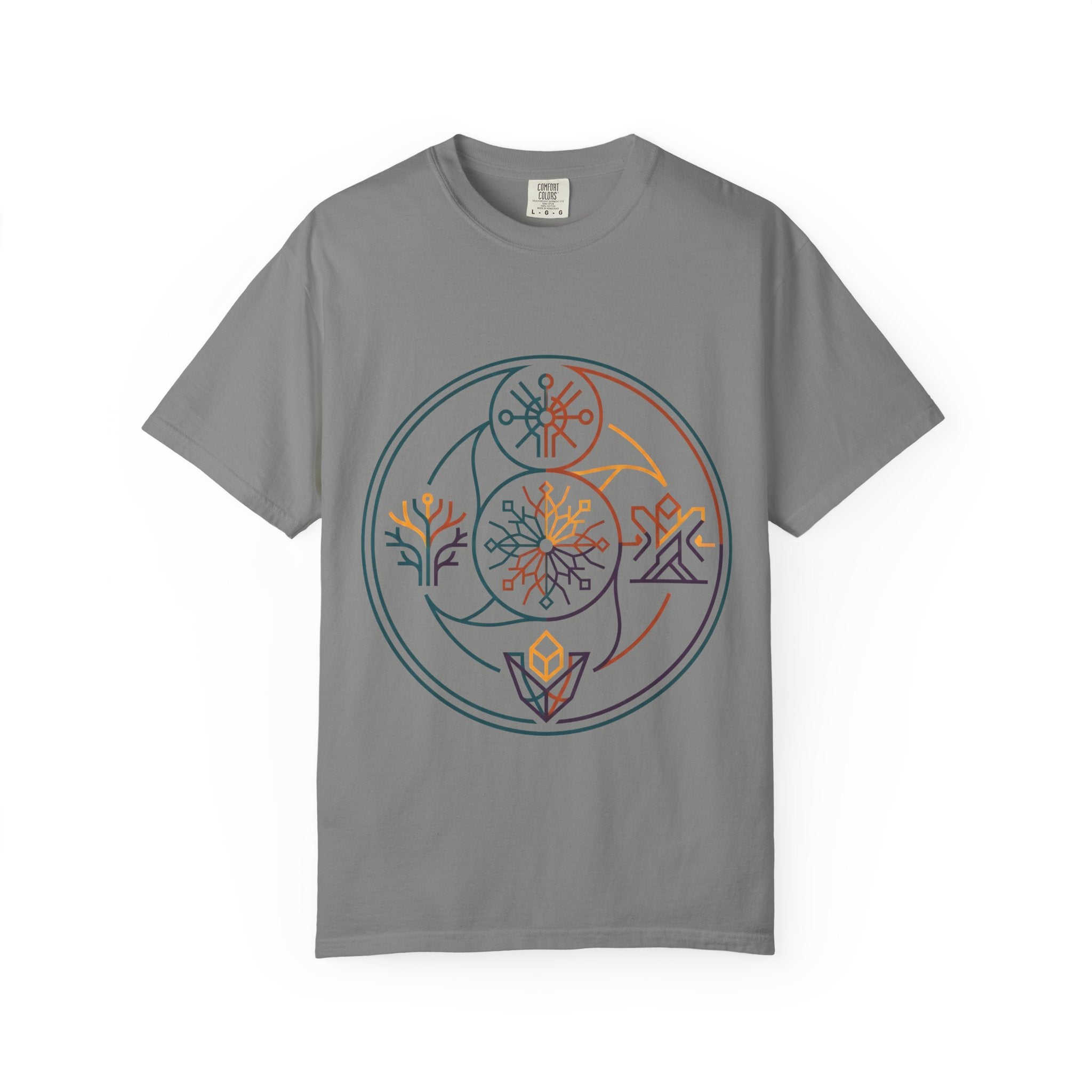 Unisex Garment-Dyed T-Shirt - Minimalist Geometric Nature Art