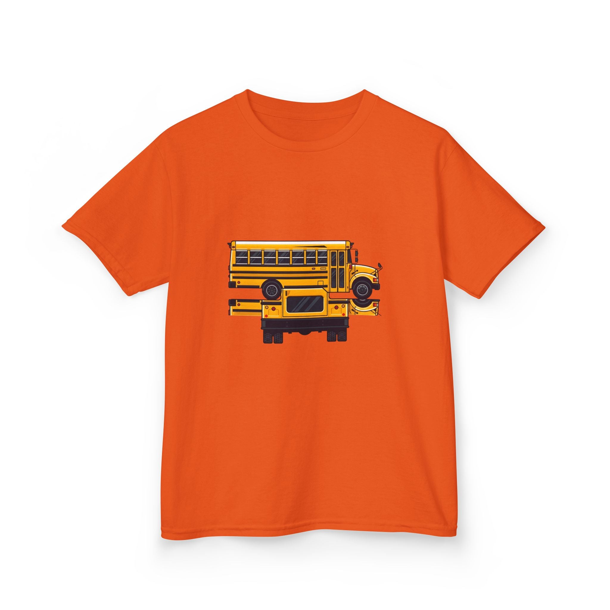 Kids School Bus T-Shirt - Cute Cartoon Reflection | Back to School
