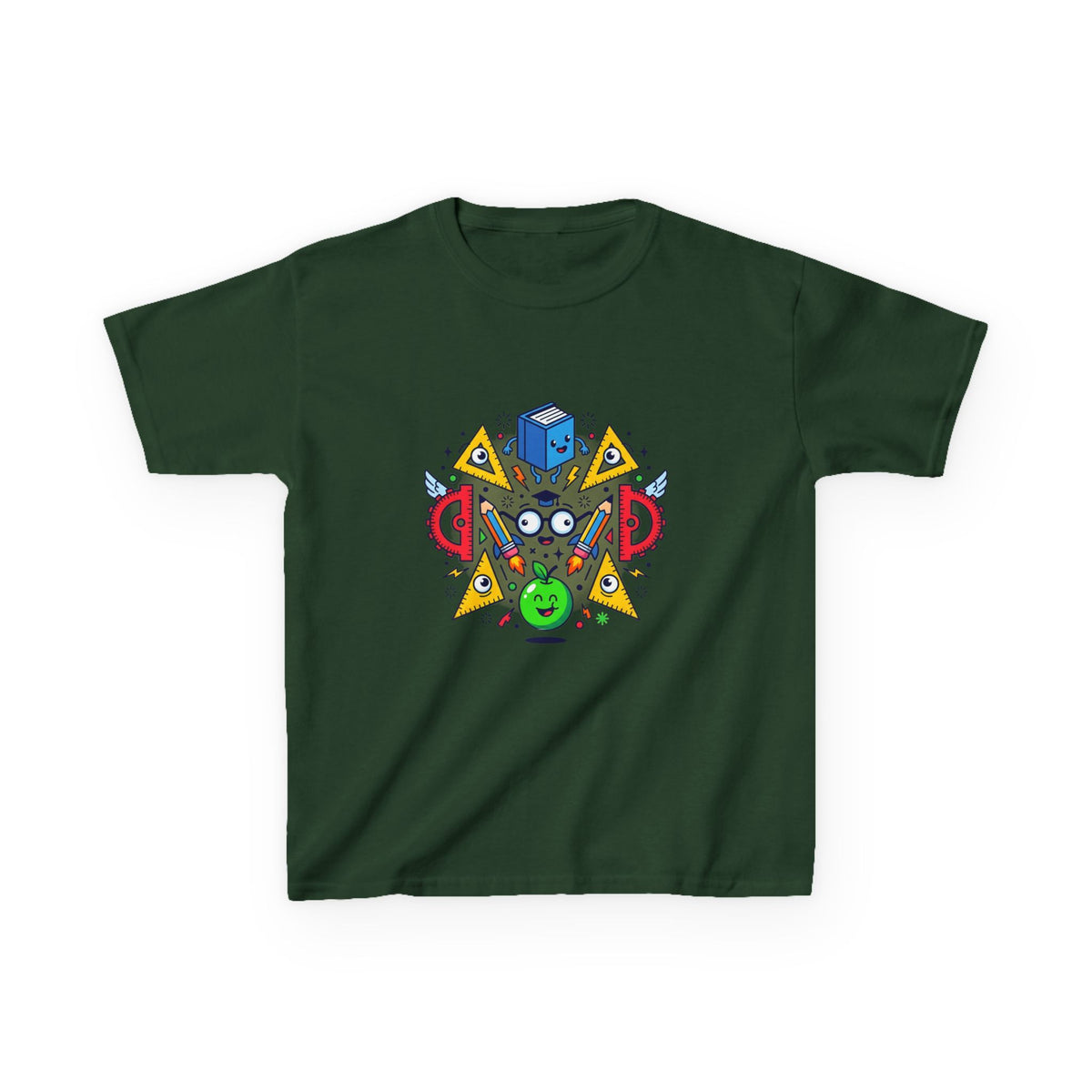 Kids Tee - Cartoon School Supplies & Learning Design | Back to School