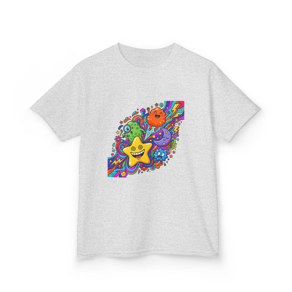 Kids Psychedelic Monster Tee - Vibrant Cartoon Doodle Shirt