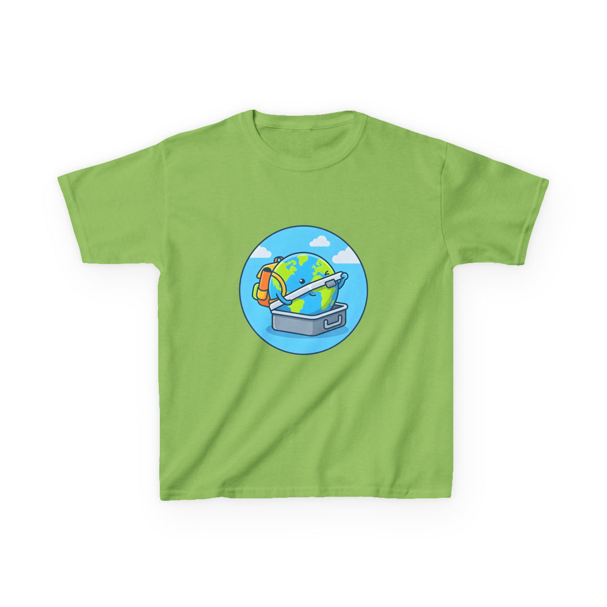 Kids Tee - Cute Earth Travel & School Cartoon Shirt | Adventure