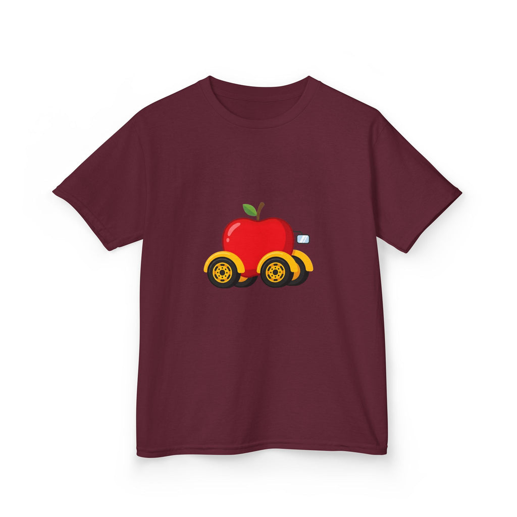 Kids T-Shirt - Apple On Wheels Graphic | Whimsical Fruit Car