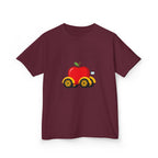 Kids T-Shirt - Apple On Wheels Graphic | Whimsical Fruit Car