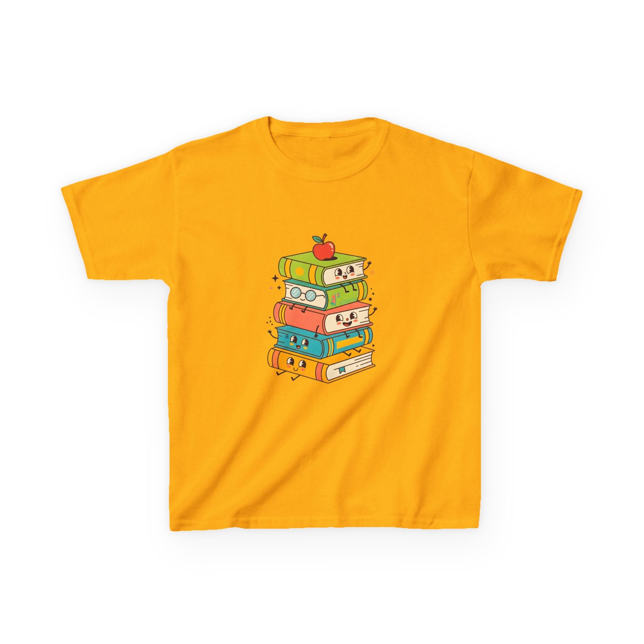 Kids Bookworm Tee - Whimsical Retro Reading & Learning Design