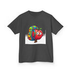 Kids Tee - Adventurous Apple Character Hiking T-Shirt
