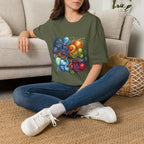 Abstract T-Shirt - Whimsical Watercolor Mandala | Surreal Figures