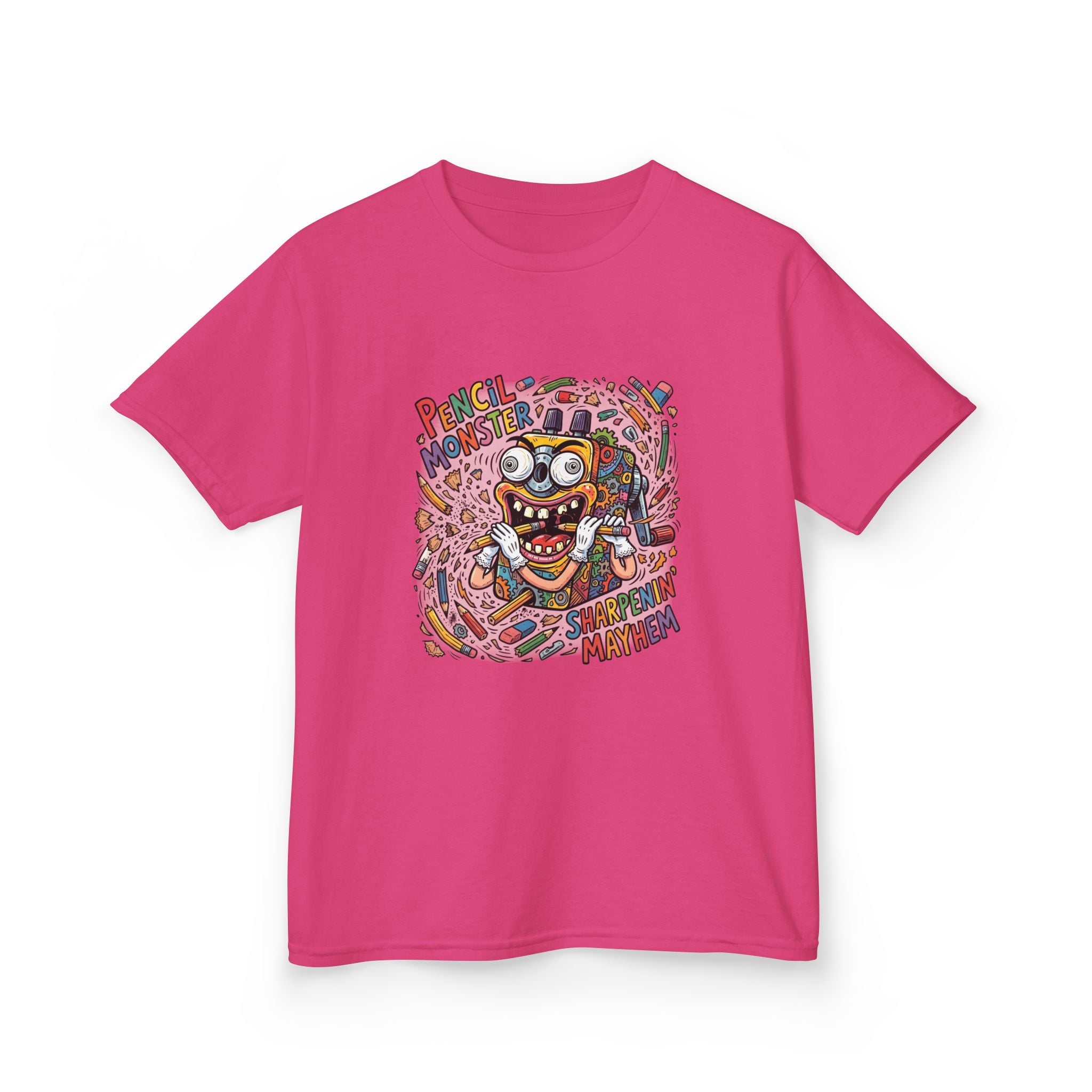 Kids Tee - Pencil Monster "Sharpenin' Mayhem" Cartoon | School