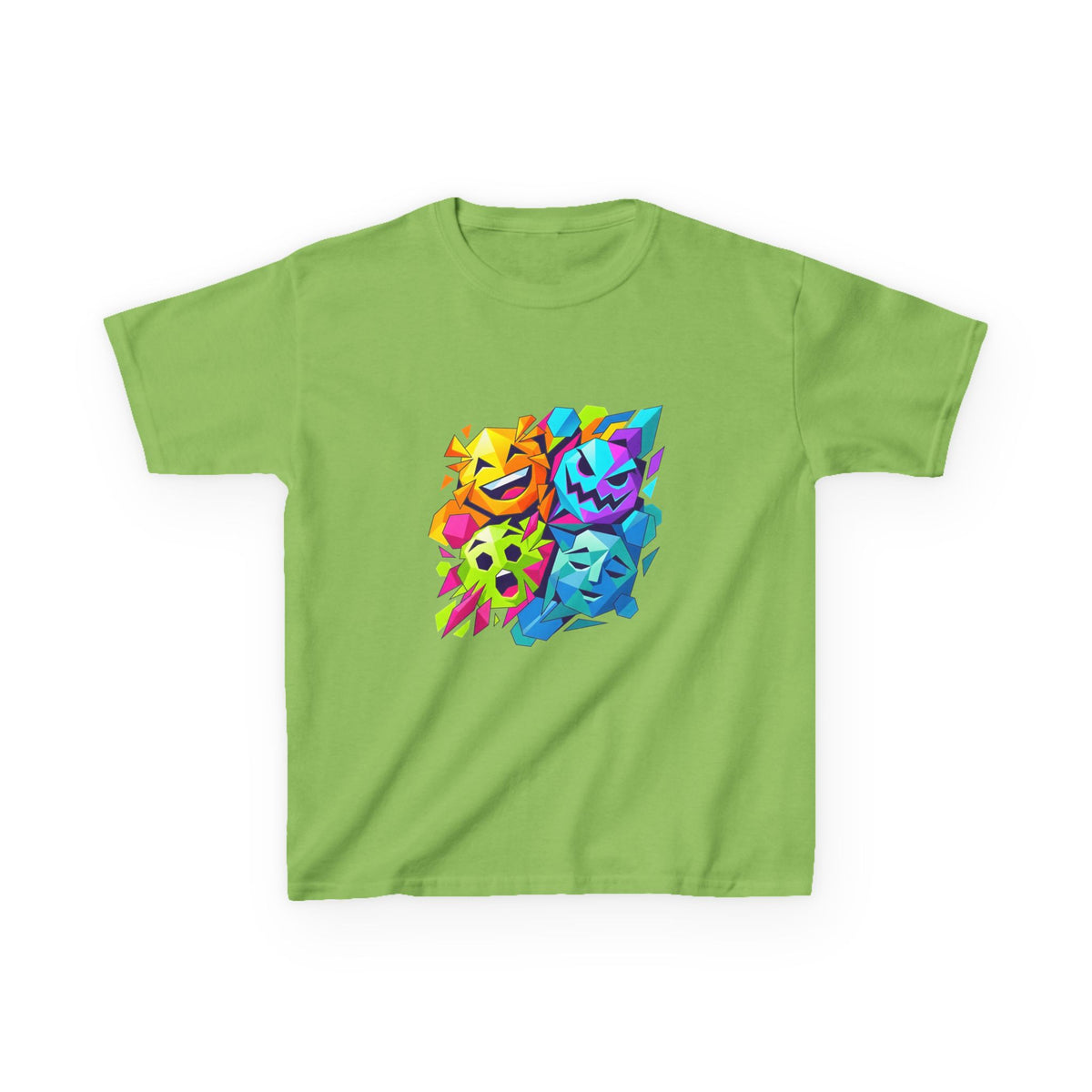Kids T-Shirt - Vibrant Geometric Faces | Abstract Art