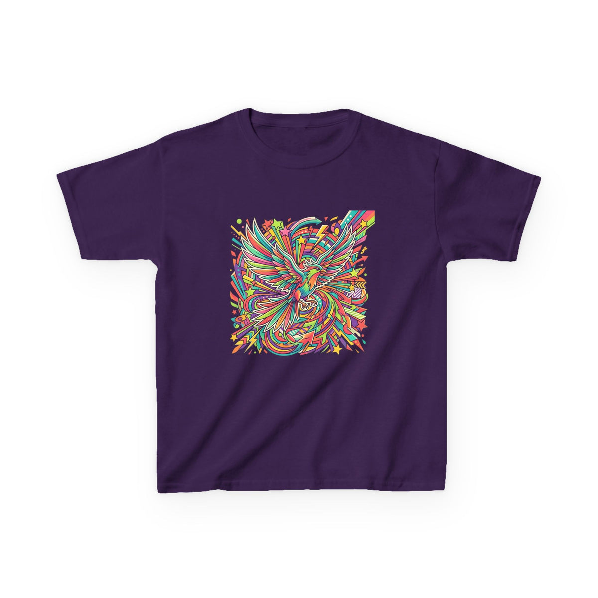 Kids Mythical Phoenix Tee - Energetic Psychedelic Art