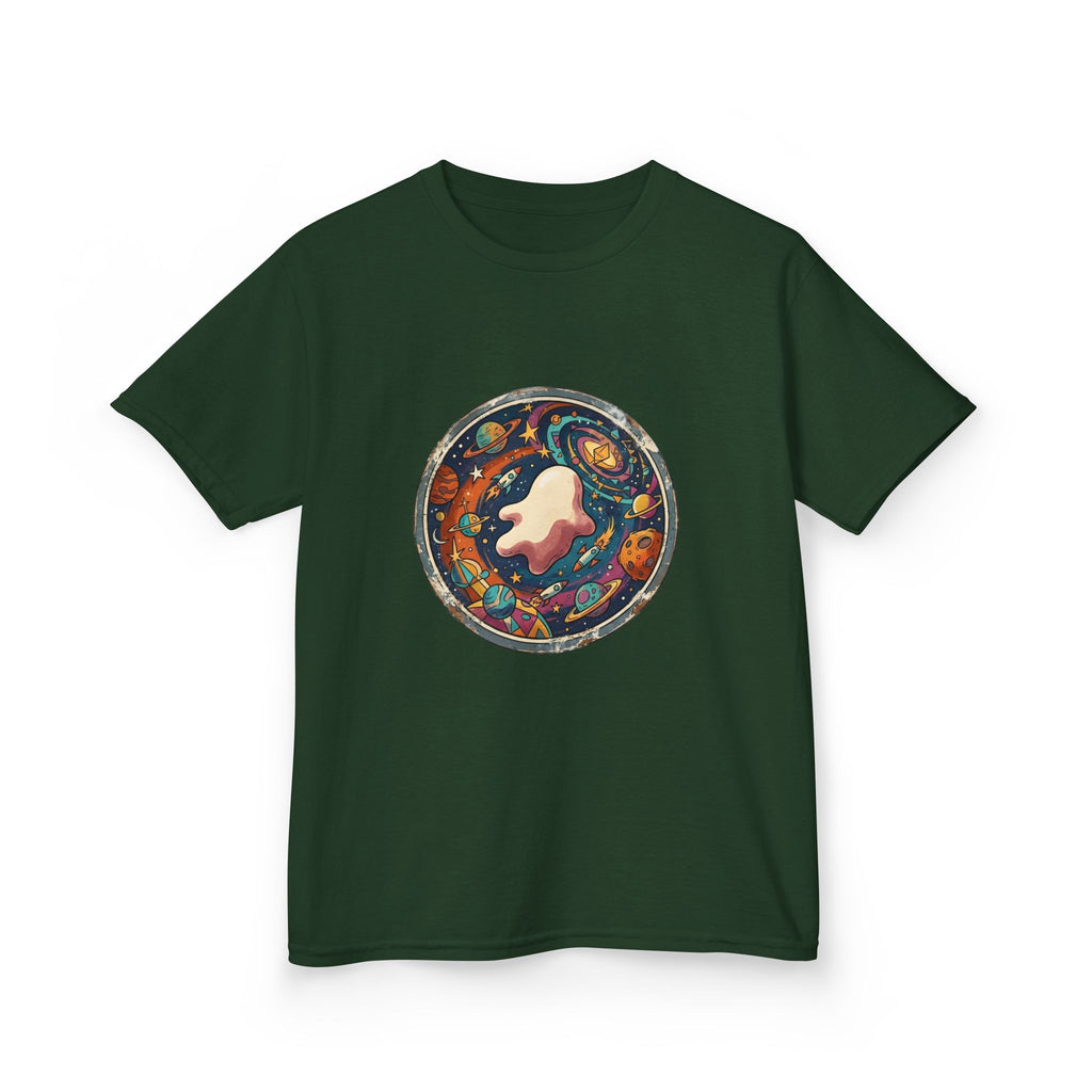 Kids T-Shirt - Whimsical Space Ghost & Planets | Retro Adventure