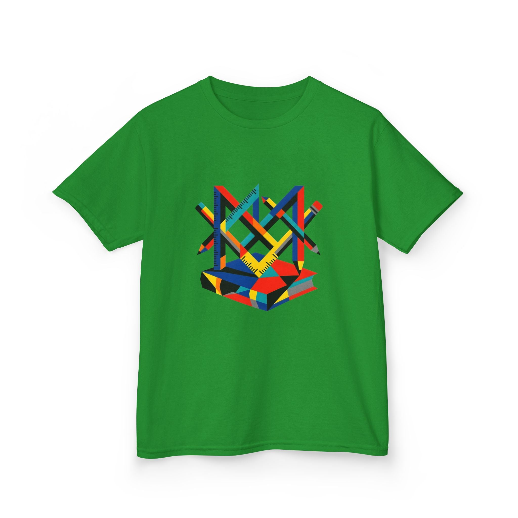 Kids Tee - Bauhaus Geometric Design Tools Graphic | Primary Colors