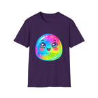 Unisex Kawaii T-Shirt - Happy Rainbow Blob Character Tee