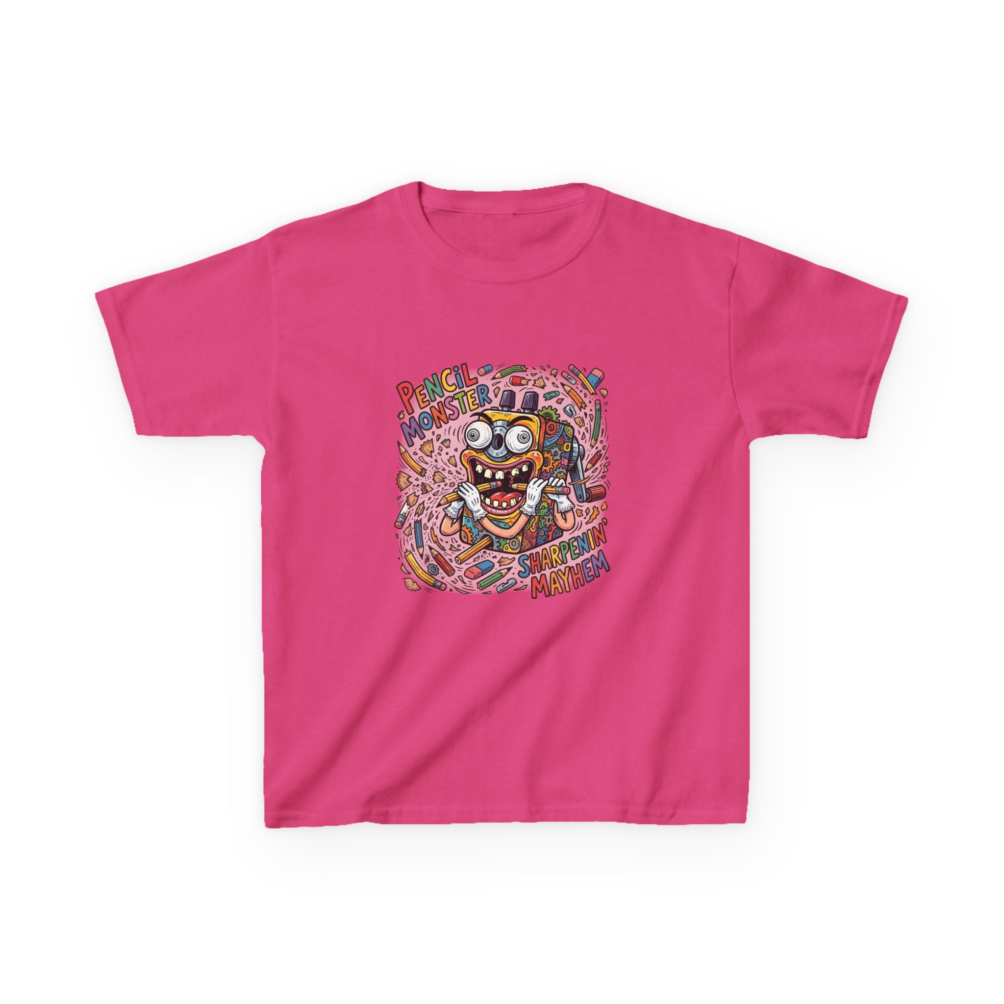 Kids Tee - Pencil Monster "Sharpenin' Mayhem" Cartoon | School