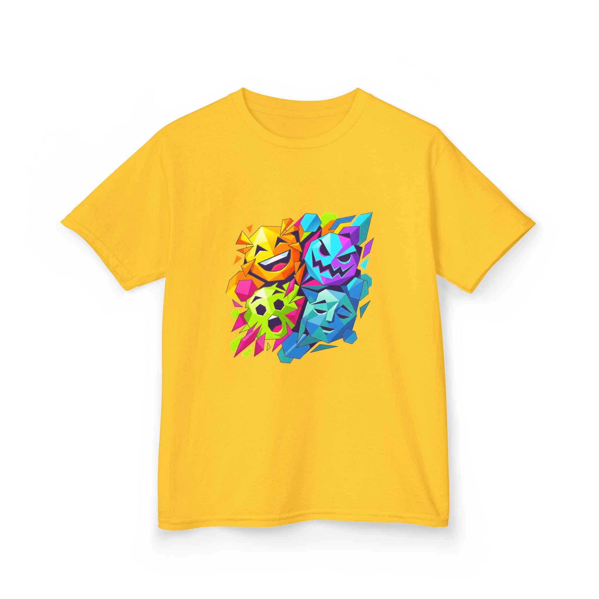 Kids T-Shirt - Vibrant Geometric Faces | Abstract Art