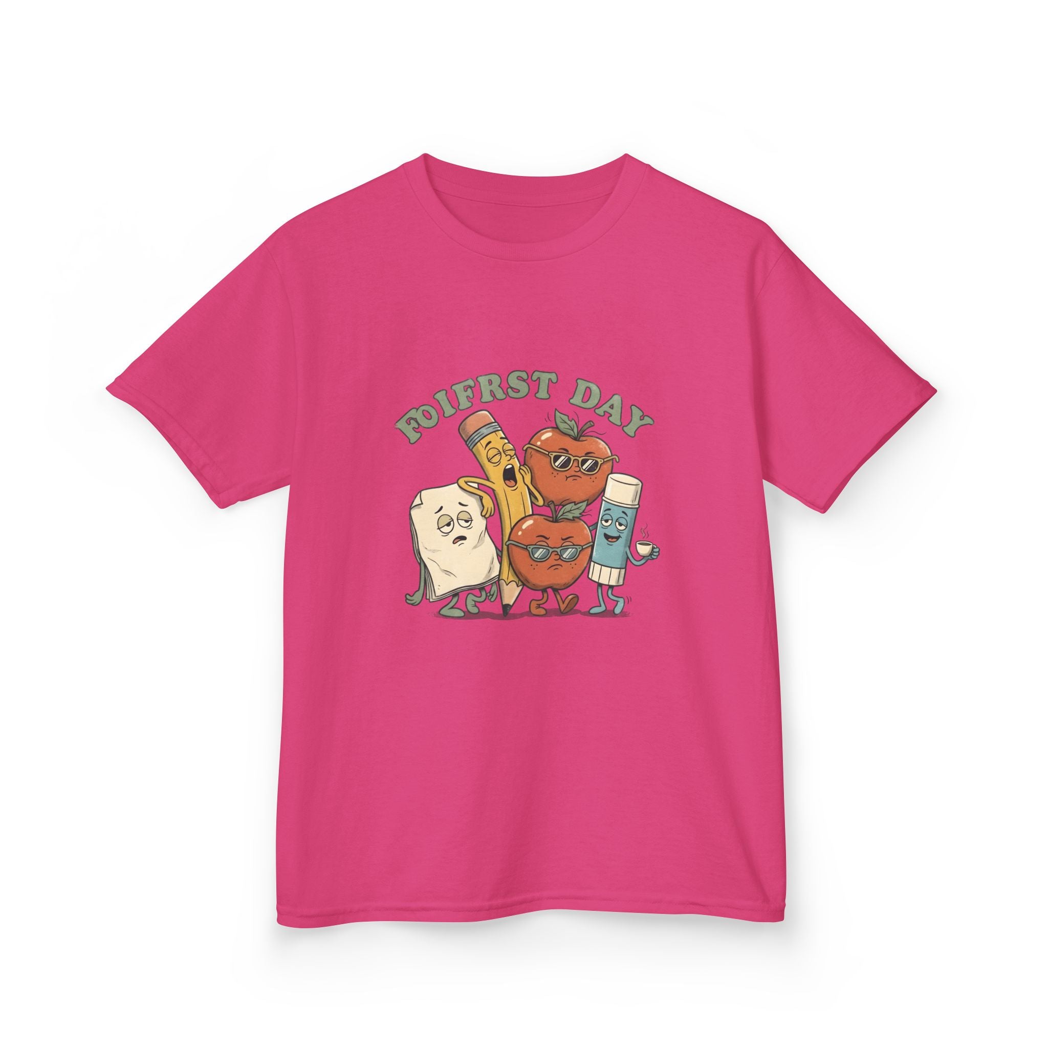 Kids Tee - Funny "FIRST DAY" Tired School Supplies Back to School 2026