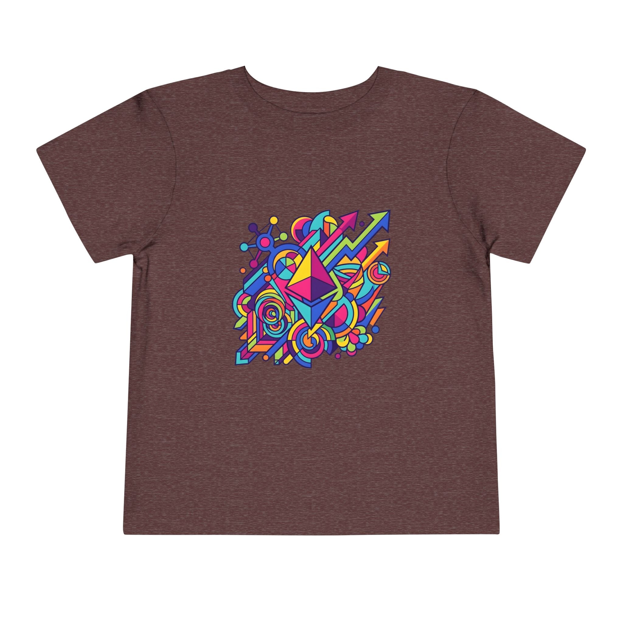 Toddler Crypto Shirt - Neon Geometric Digital Art | Blockchain Kids