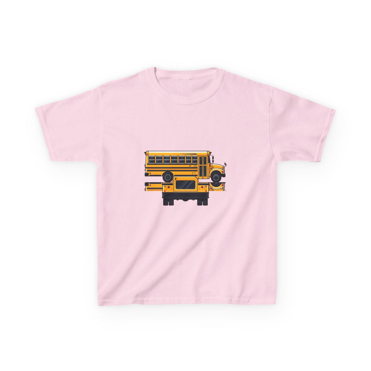Kids School Bus T-Shirt - Cute Cartoon Reflection | Back to School