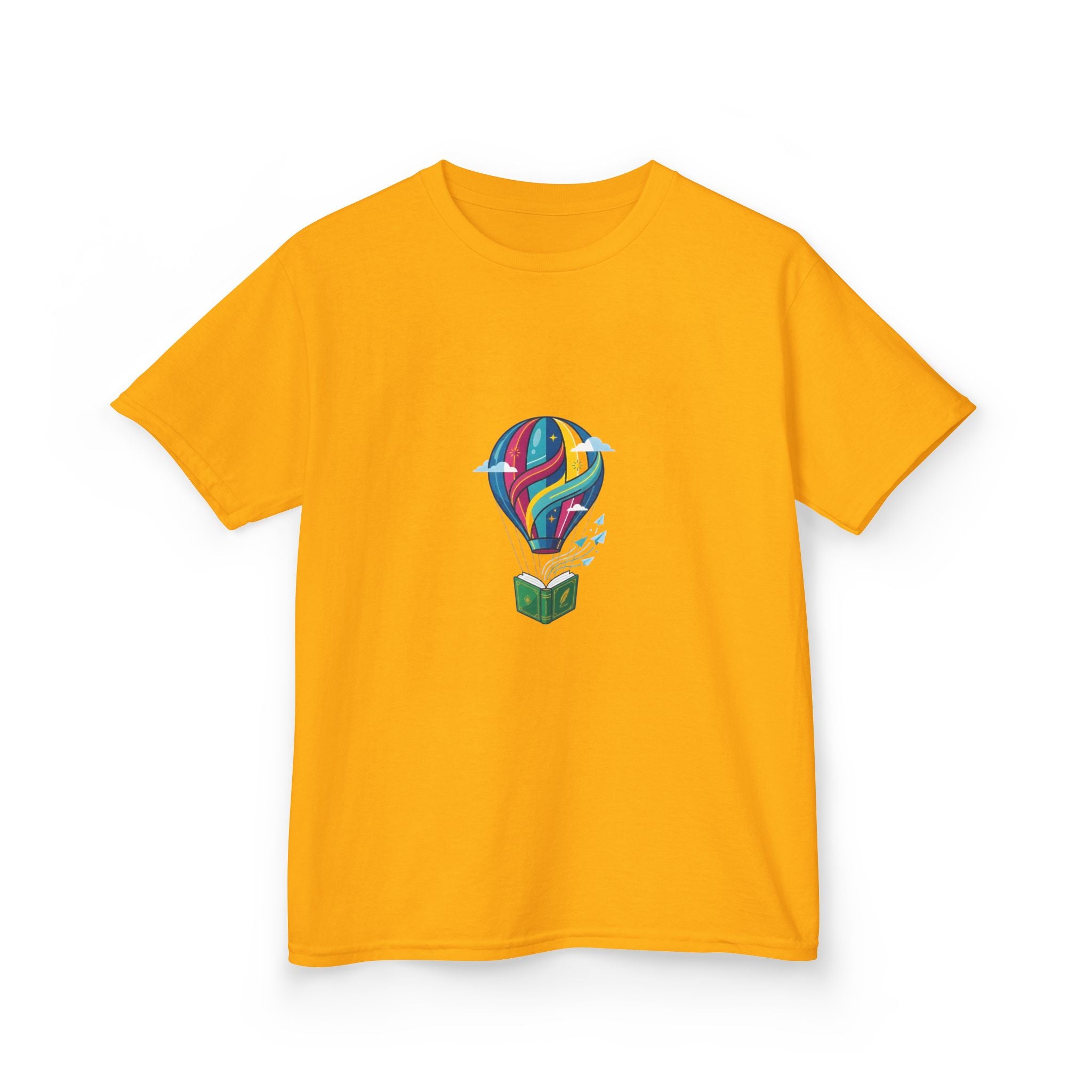 Kids T-Shirt - Bookworm Hot Air Balloon Reading Adventure Tee