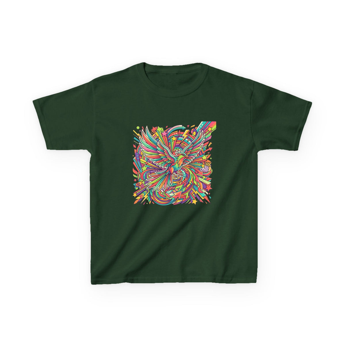 Kids Mythical Phoenix Tee - Energetic Psychedelic Art