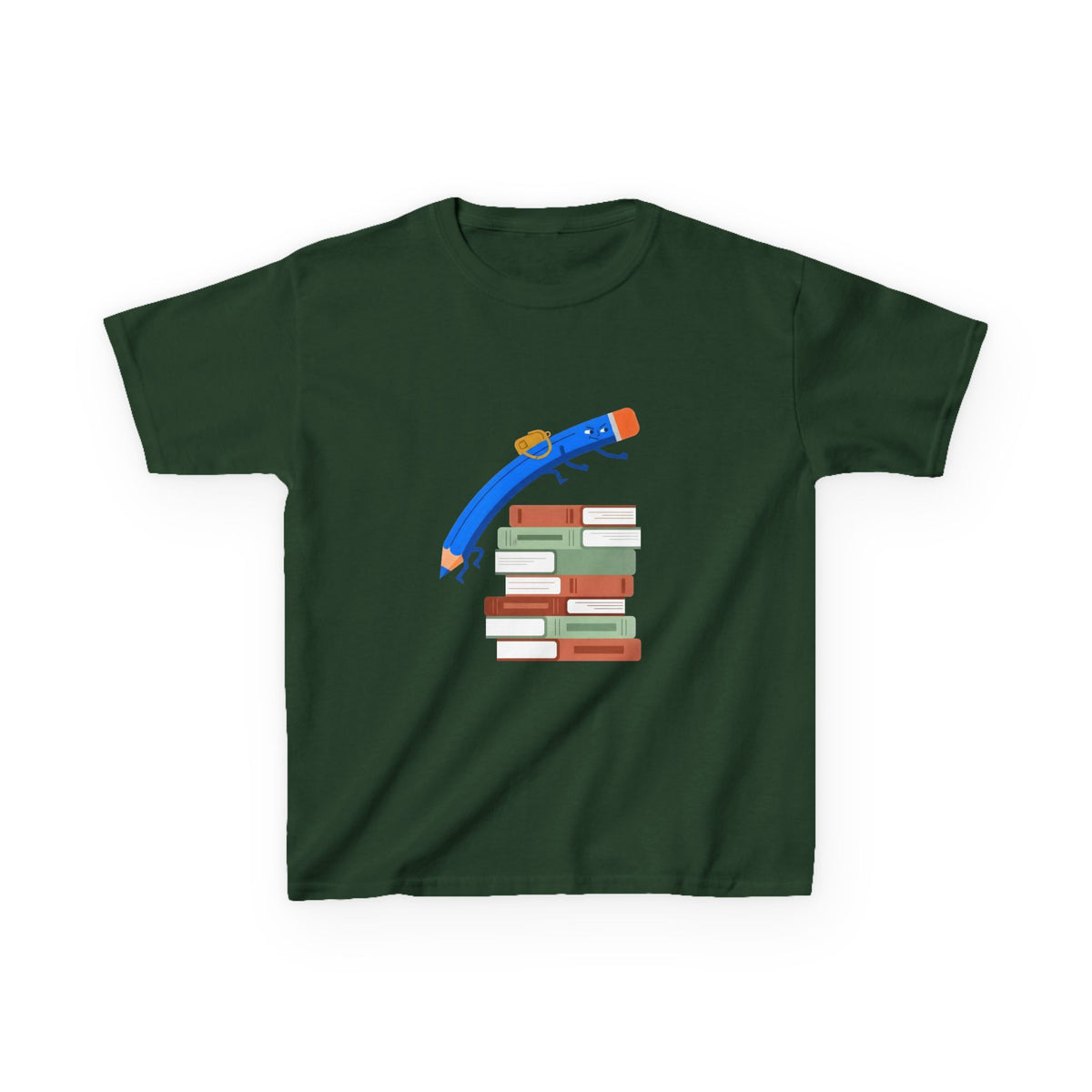 Kids Tee - Back to School Education | Books & Pencil