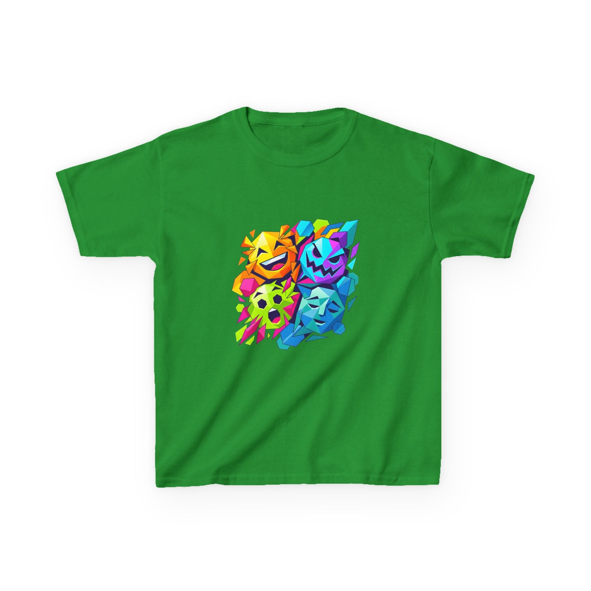 Kids T-Shirt - Vibrant Geometric Faces | Abstract Art